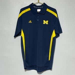 Adidas Men's Blue/Yellow Climalite Short Sleeve Polo Shirt Size Medium New